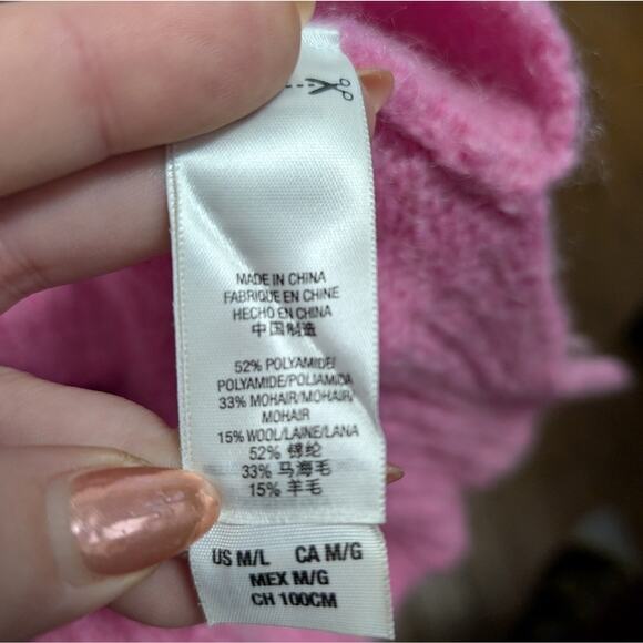Juicy Couture‎ pink wool/ mohair blend sweater Barbie mermaidcore - Picture 5 of 5
